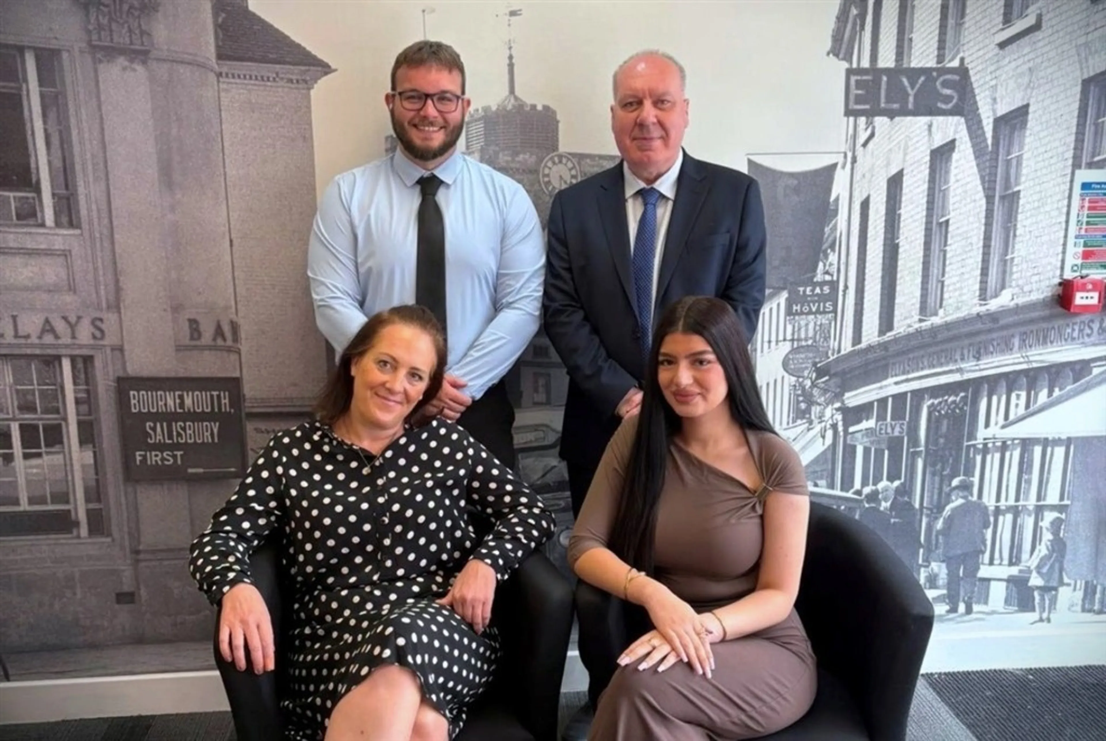 Your Connells Romsey Team - 
Back row (left to right) James and John. 
Front row (left to right) Claire and Aytan.