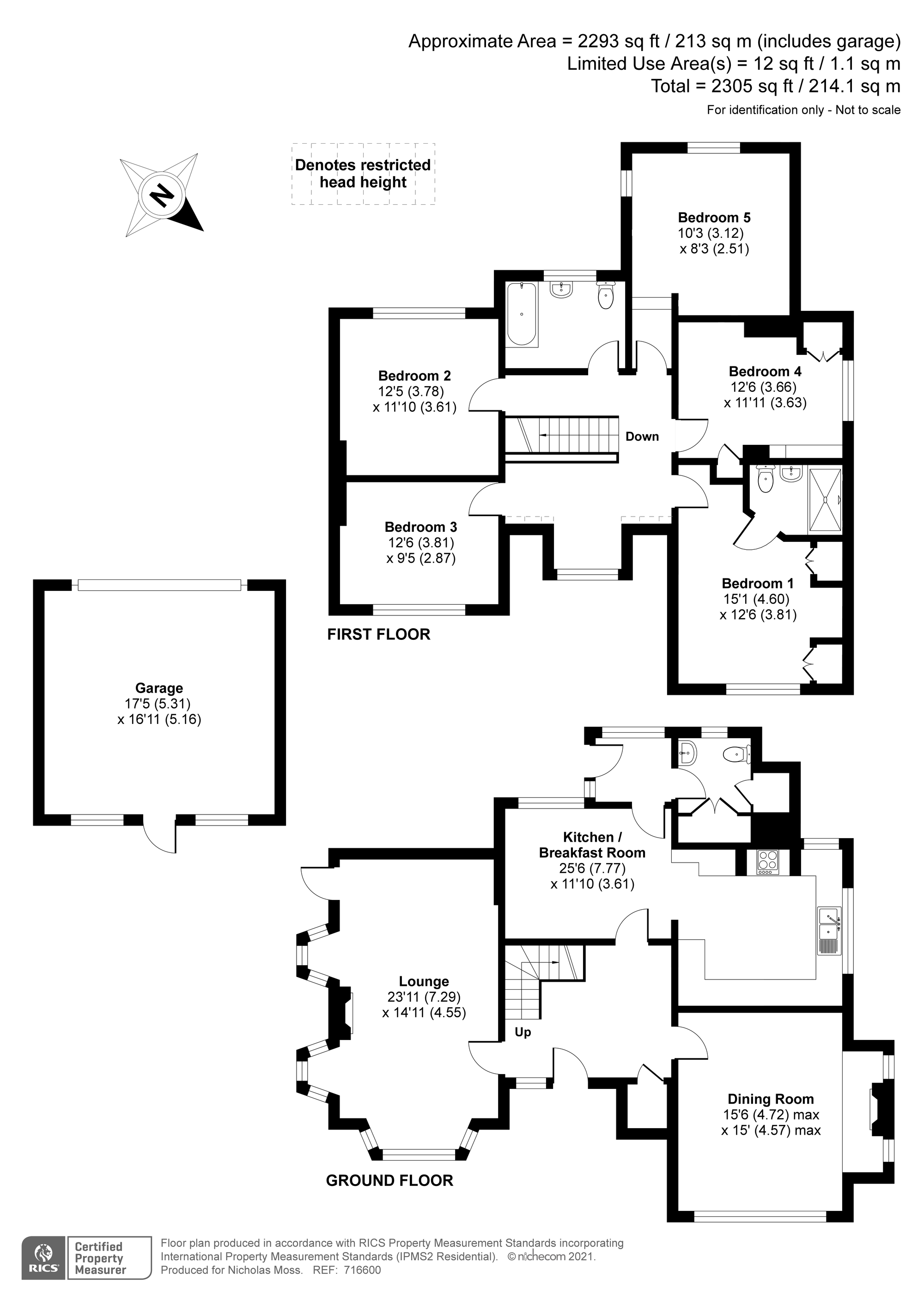5 bedroom property for sale in Gerrards Cross £1,250,000