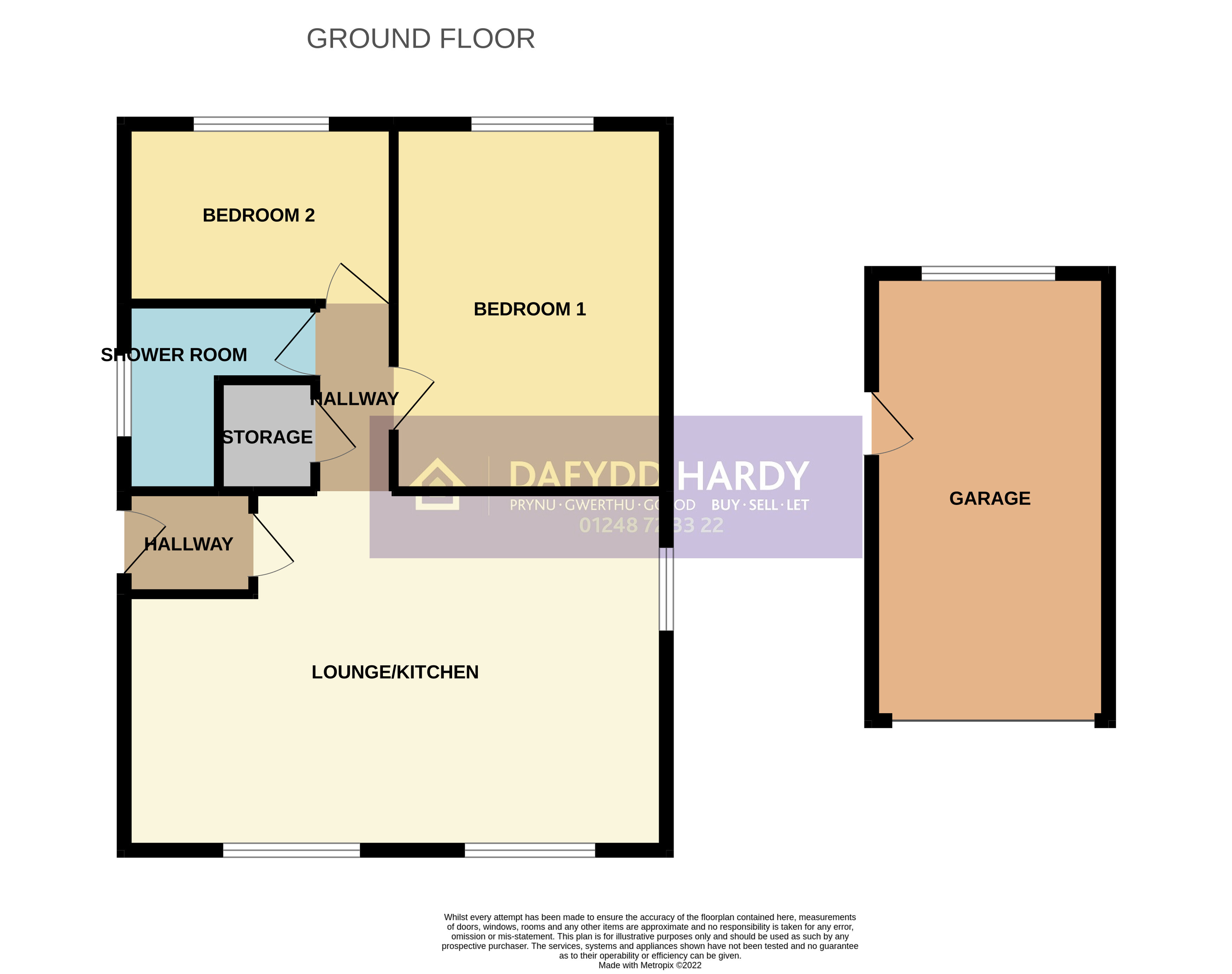 2 bedroom property for sale in Bungalow At Cae'r Eglwys, Llanrug