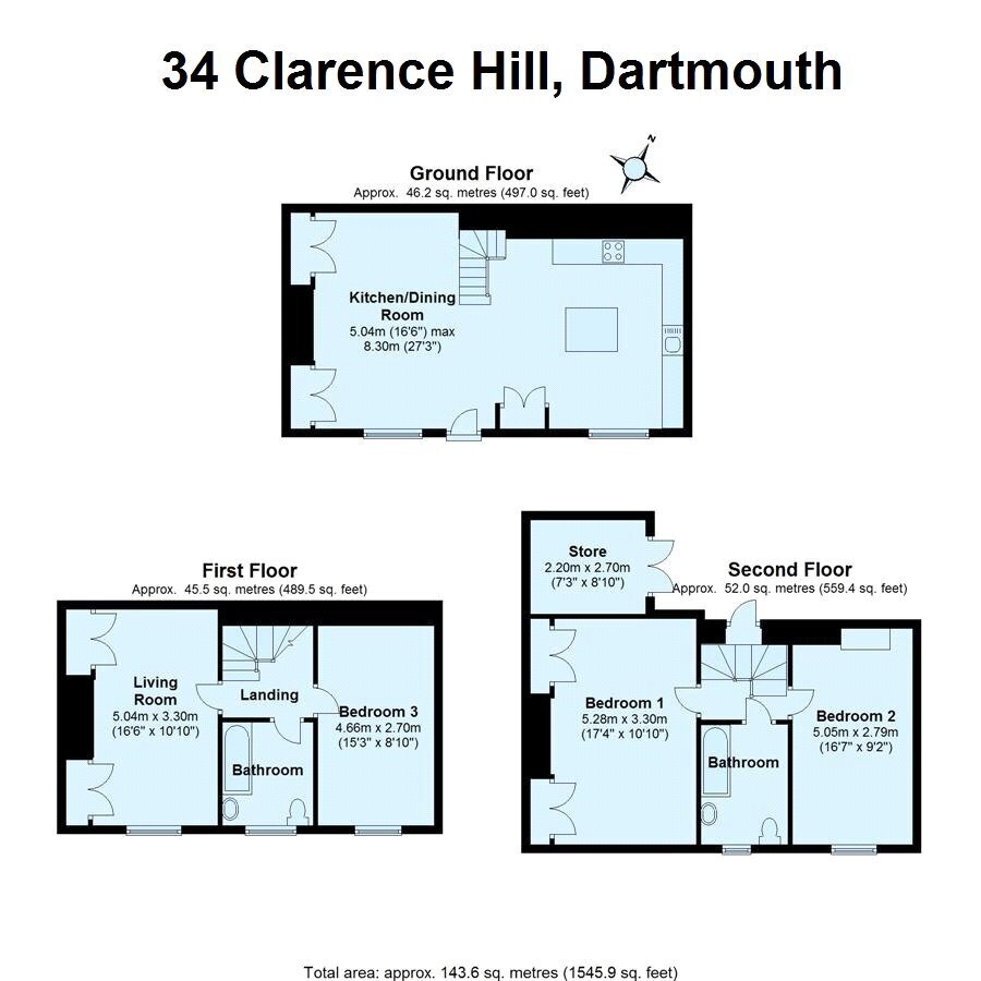 3 bedroom property for sale in Clarence Hill, Dartmouth, Devon, TQ6