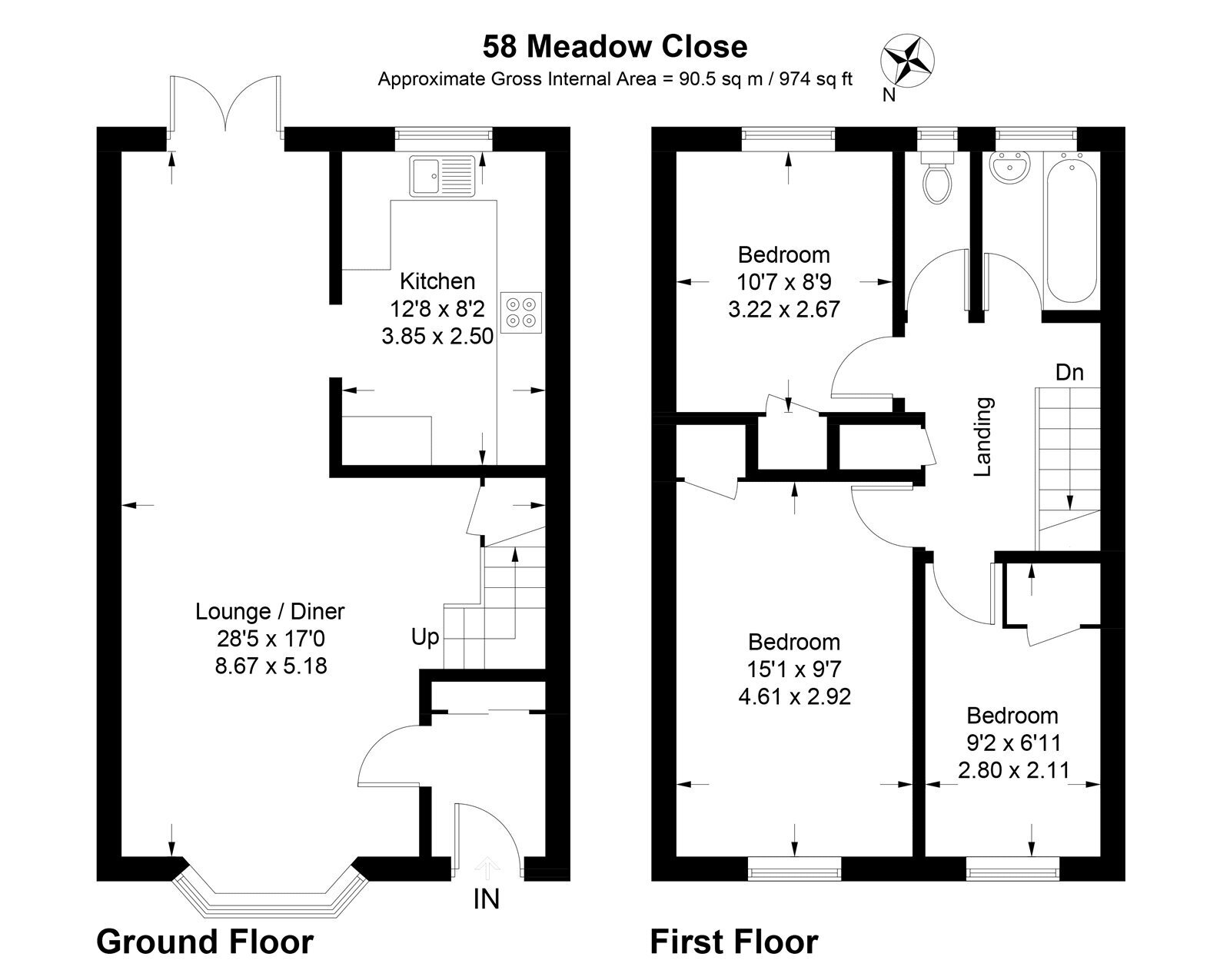 3 bedroom property for sale in Meadow Close, Thatcham, Berkshire, RG19
