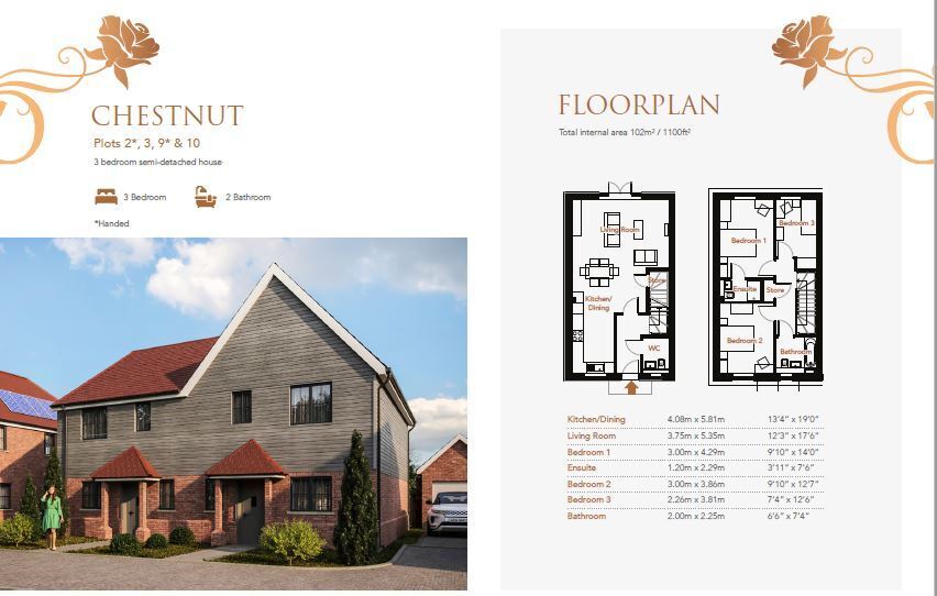 3 bedroom property for sale in Plot 3 Rosewood, Andrews Lane, Goffs Oak, EN7 £650,000