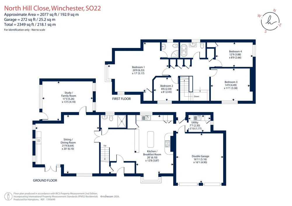 Floorplan for North Hill Close, Winchester, SO22