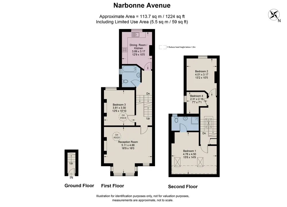 Floorplan for Narbonne Avenue, Clapham, London, SW4