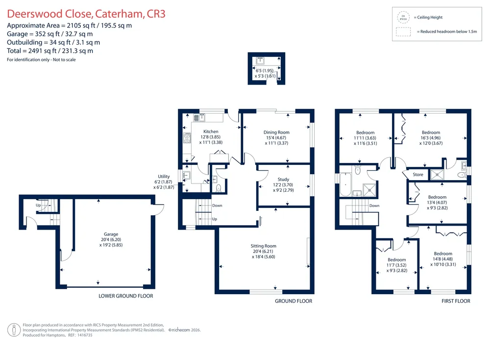 Floorplan for Deerswood Close, Caterham, CR3