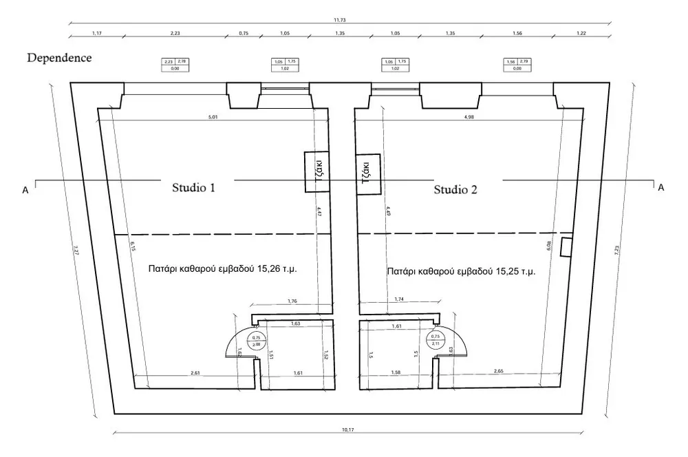 Floorplan for TOWNHALL ESTATE, nr Agios Mattheos, Corfu