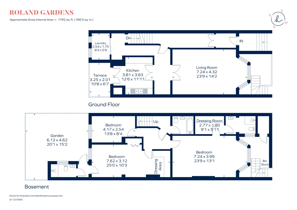 Floorplan for Roland Gardens, London, SW7