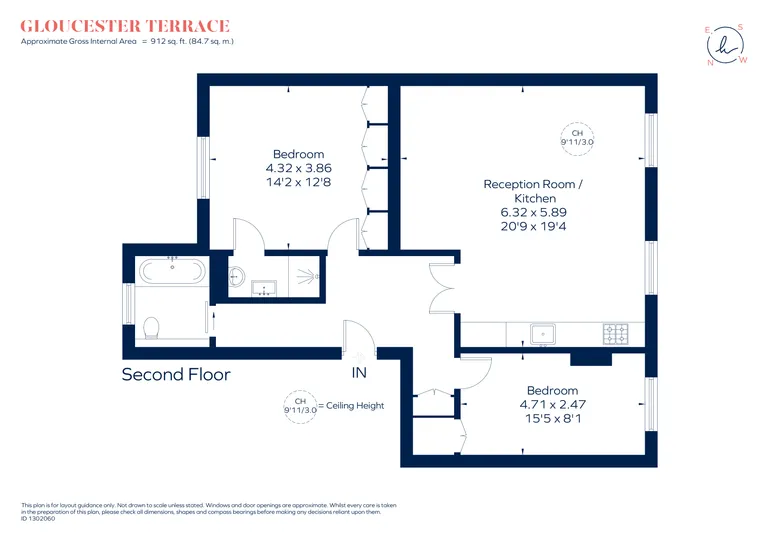 Floorplan 1 for Gloucester Terrace, London, W2