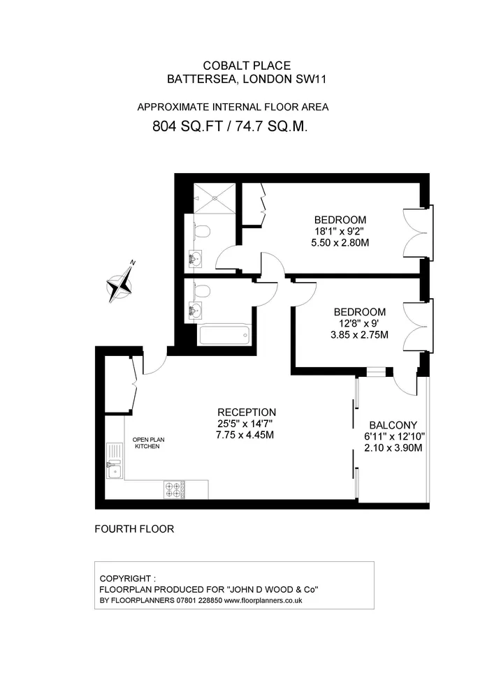 Floorplan for Cobalt Place, London, SW11