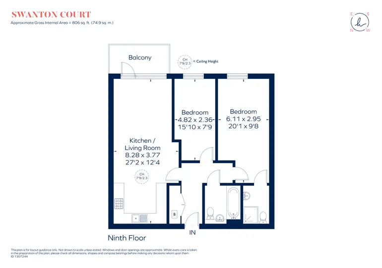 Floorplan 1 for Swanton Court, Jerrard Street SE13