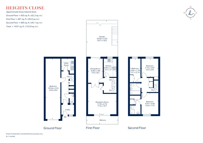 Floorplan 1 for Heights Close, London, SW20
