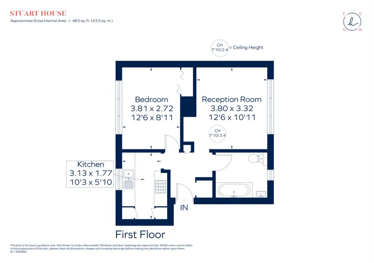 Floorplan 1 for Stuart Road London TW10