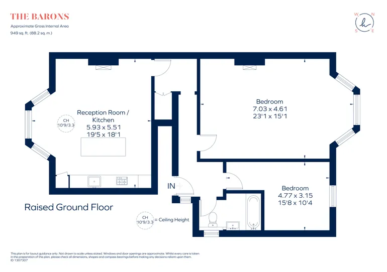 Floorplan 1 for The Barons St Margarets TW1