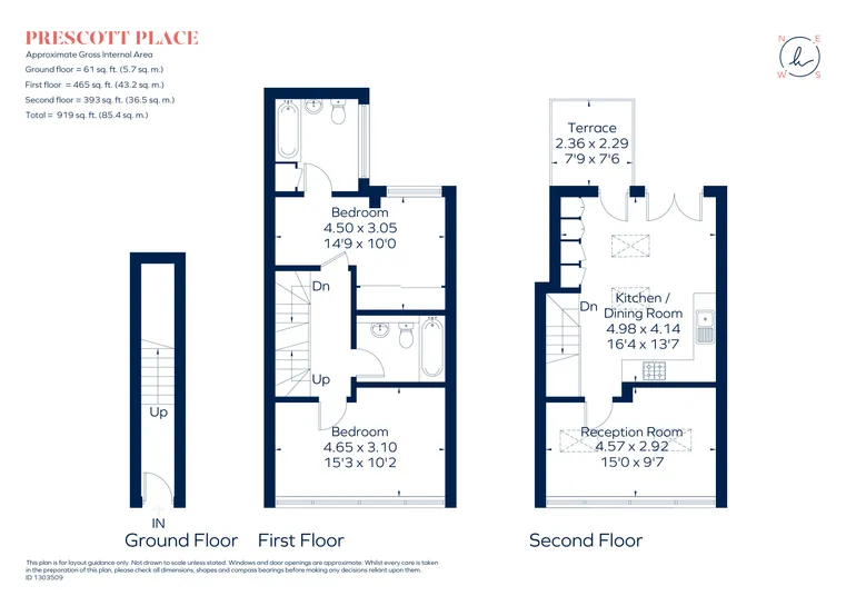 Floorplan 1 for Prescott Place, London, SW4