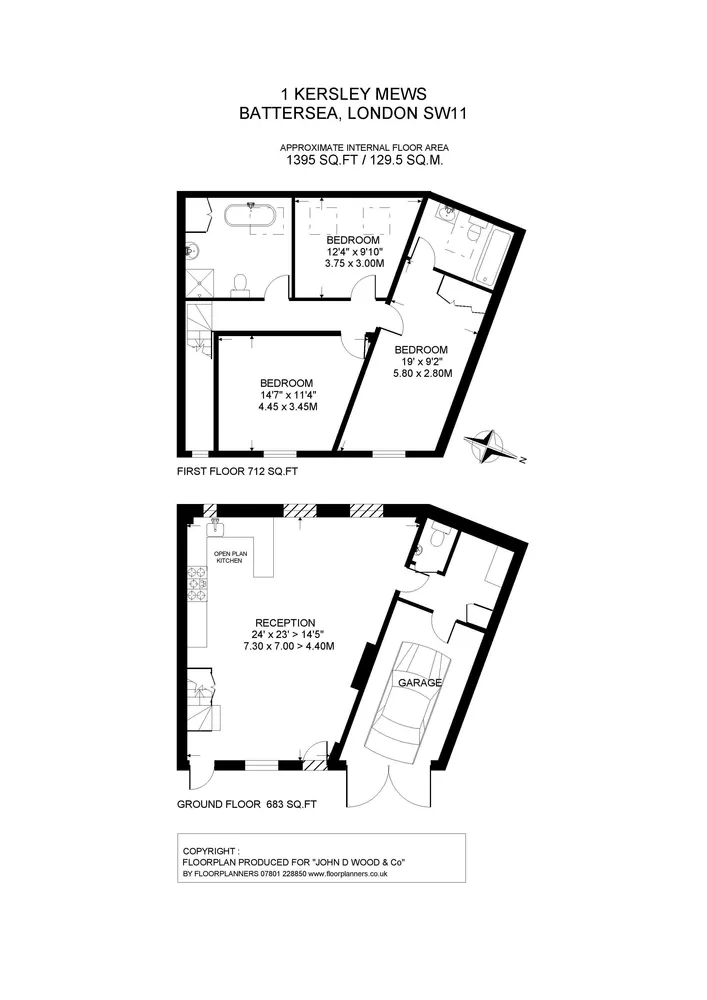 Floorplan for Kersley Mews, London, SW11
