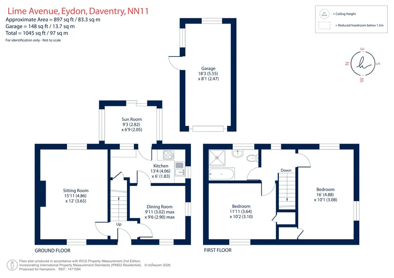 Floorplan 1 for Lime Avenue, Eydon, NN11