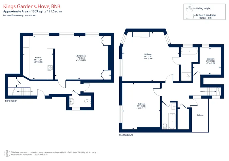 Floorplan 2 for Kings Gardens, Hove, BN3