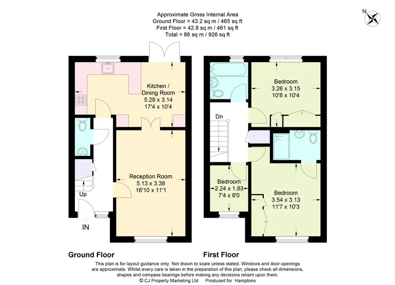 Floorplan 1 for Beningfield Drive London Colney AL2