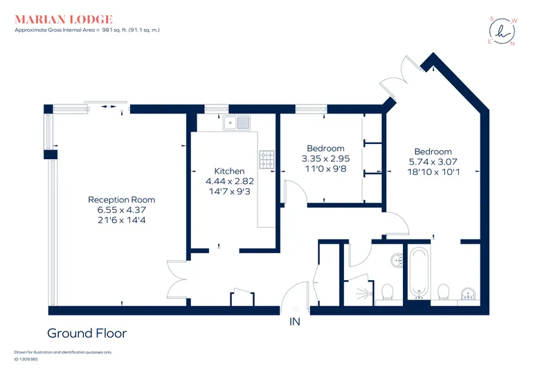 Floorplan 1 for The Downs, London, SW20