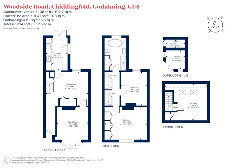 Floorplan 1 for Woodside Road Godalming GU8