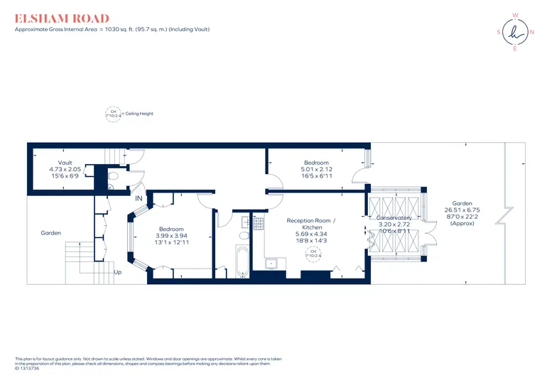 Floorplan 1 for Elsham Road, London, W14