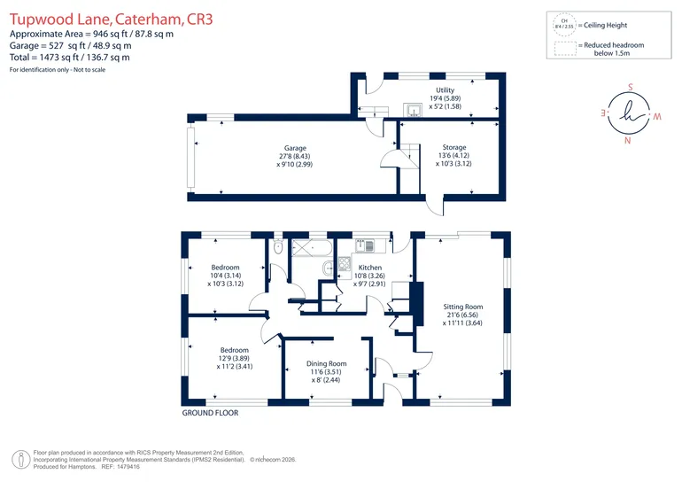 Floorplan 1 for Tupwood Lane, Caterham, CR3
