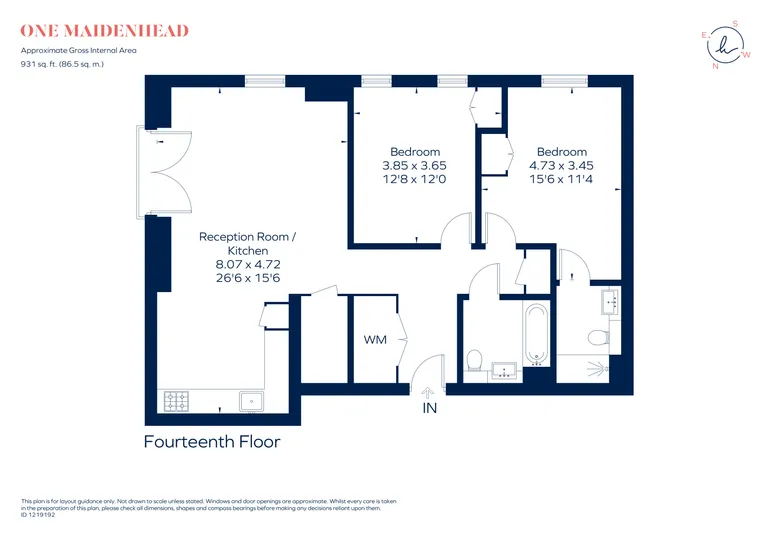 Floorplan 1 for One Maidenhead, Garden Boulevard Maidenhead SL6