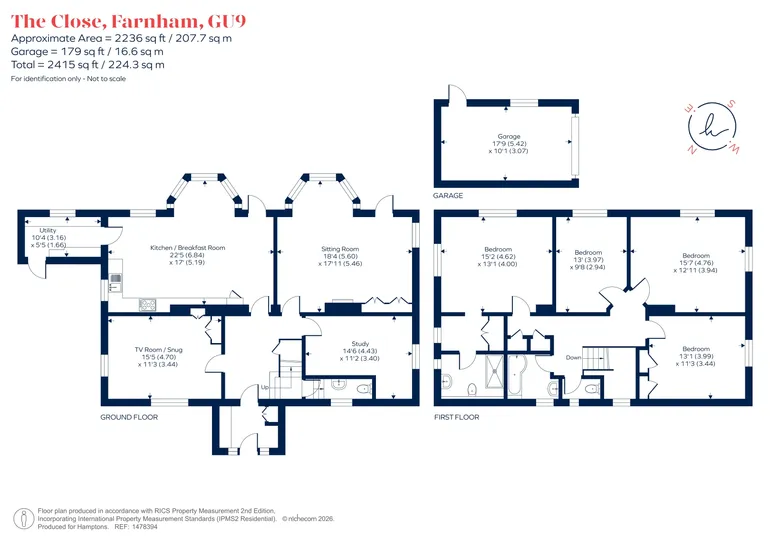Floorplan 1 for The Close, Farnham, GU9