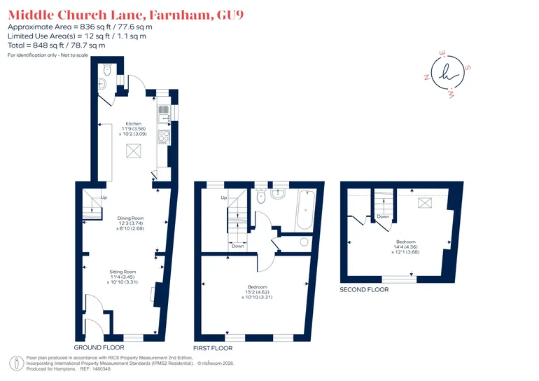 Floorplan 1 for Middle Church Lane, Farnham, GU9