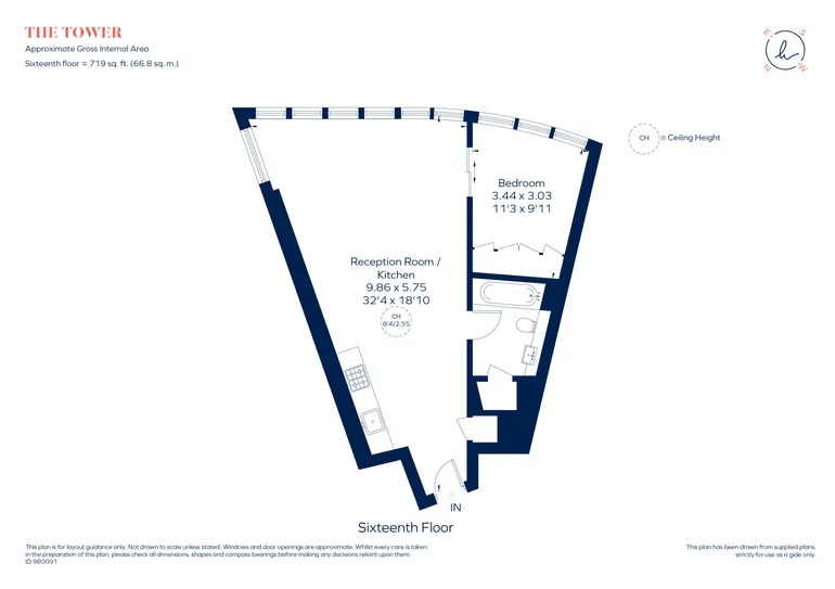 Floorplan 1 for St. George Wharf, London, SW8