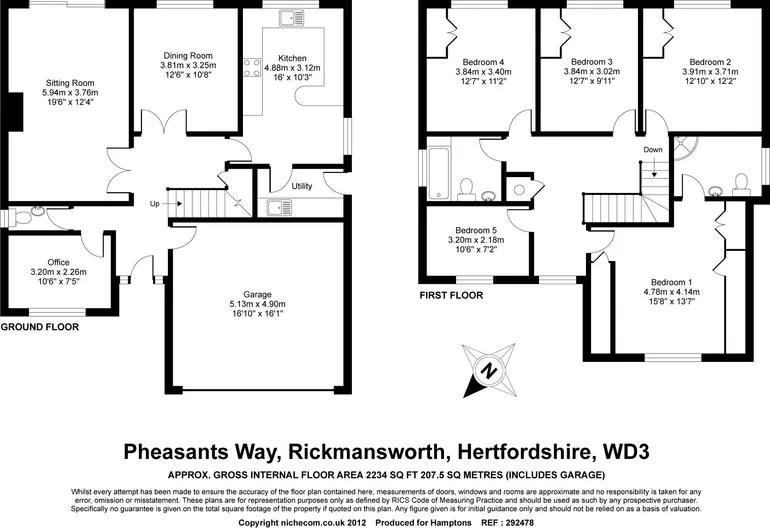 Floorplan 1 for Pheasants Way,Rickmansworth