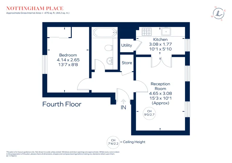 Floorplan 1 for Nottingham Place Marylebone W1U