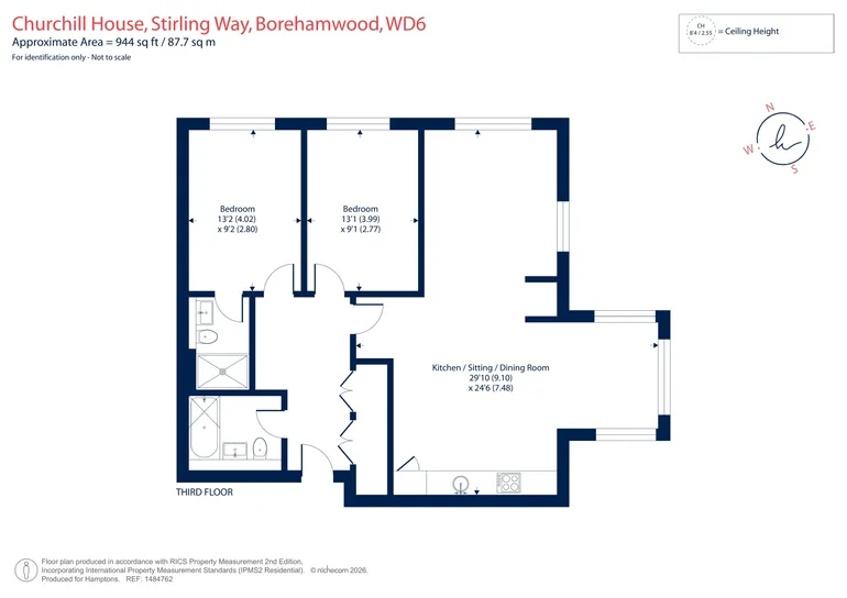 Floorplan 1 for Stirling Way, Borehamwood, WD6