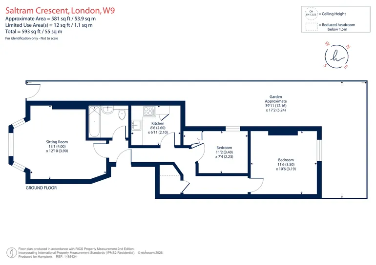 Floorplan 1 for Saltram Crescent London W9
