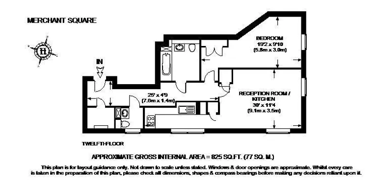 Floorplan 1 for Merchant Square East Paddington W2