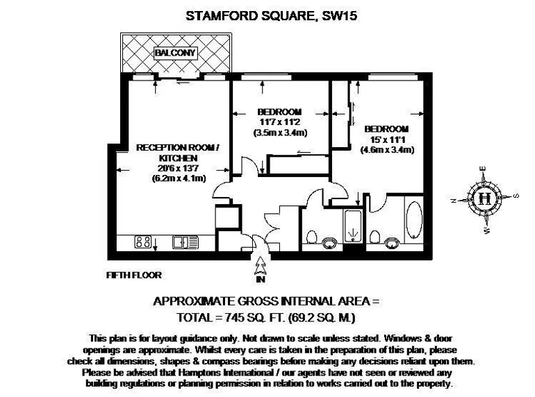 Floorplan 1 for Rainsborough House, SW15