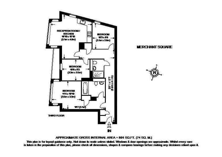 Floorplan 1 for 4 Merchant Square London W2