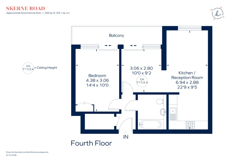 Floorplan 1 for 5 Skerne Road Kingston upon Thames KT2