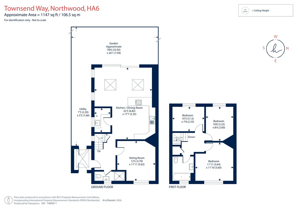 Floorplan for Townsend Way, Northwood, HA6
