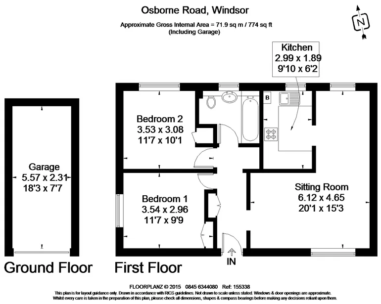 Floorplan 1 for Osborne Road, Windsor, SL4