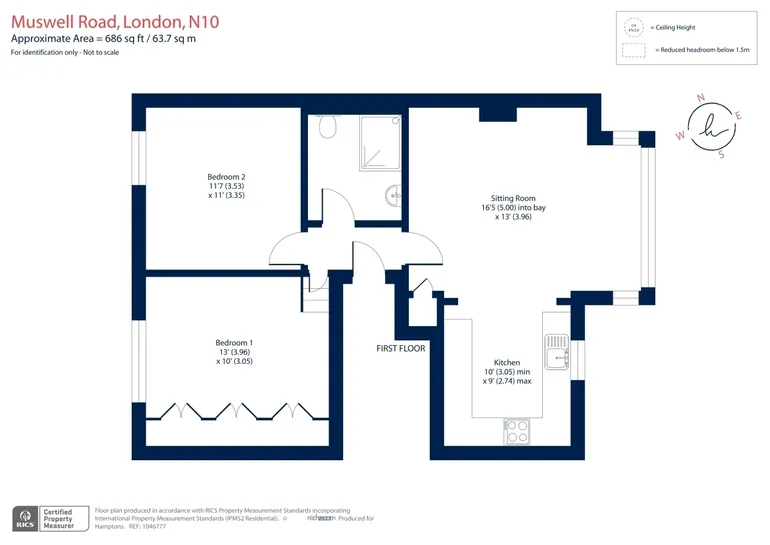 Floorplan 1 for Muswell Hill Road, London, N10