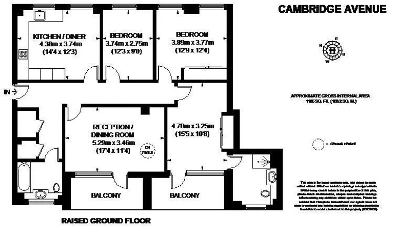 Floorplan 1 for Cambridge Avenue, NW6