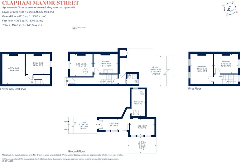 Floorplan 1 for Clapham Manor Street, London, SW4