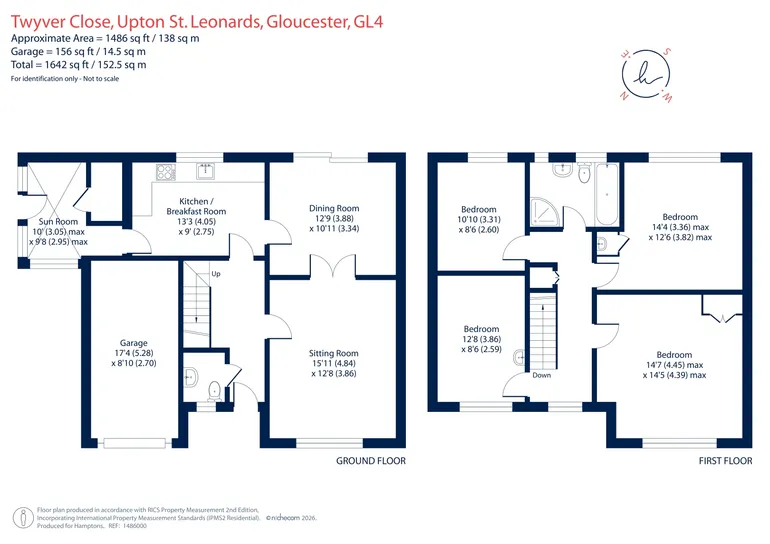 Floorplan 1 for Twyver Close, Upton St. Leonards, Gloucester, GL4