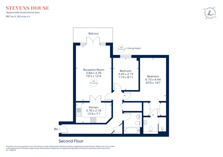 Floorplan 1 for Stevens House Jerome Place KT1
