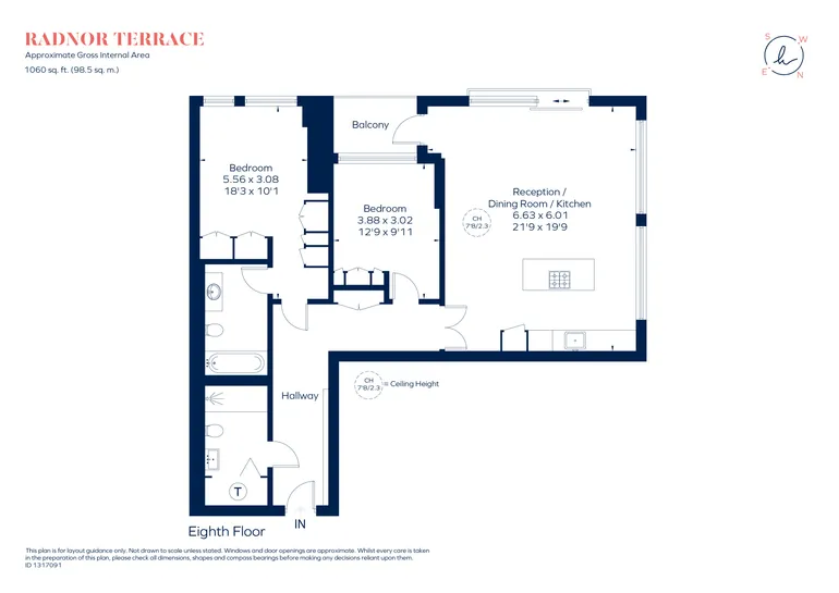 Floorplan 1 for Radnor Terrace, London, W14