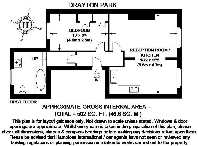 Floorplan 1 for Drayton Park London N5