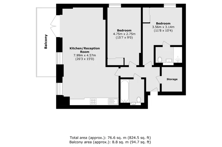 Floorplan 1 for Park Royal Lakeside Drive NW10