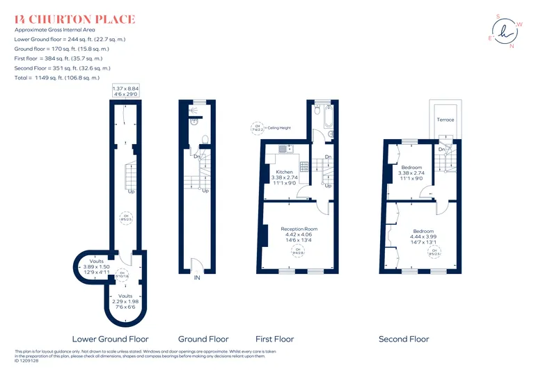 Floorplan 1 for Churton Place, London, SW1V