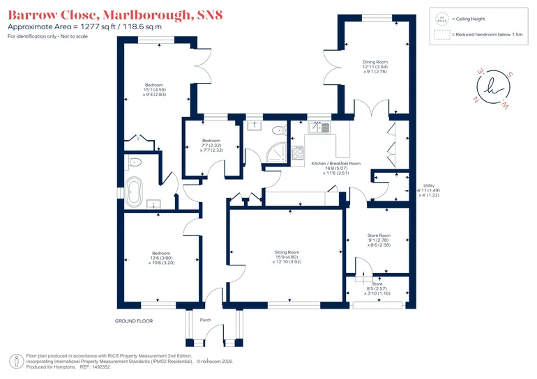 Floorplan 1 for Barrow Close, Marlborough, SN8
